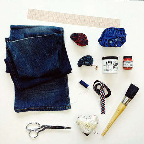 Denim Yoga Bag DIY Materials