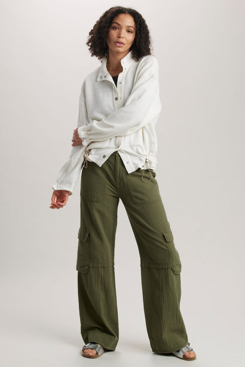 Cute Light Olive Green Wide Leg Tie Front Pants, Cute Green Summer Juniors  Pants