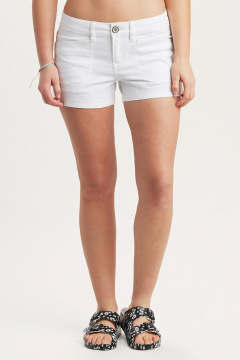 AYBAY Women's Shorts Lace Overlay Shorts Shorts (Color : White