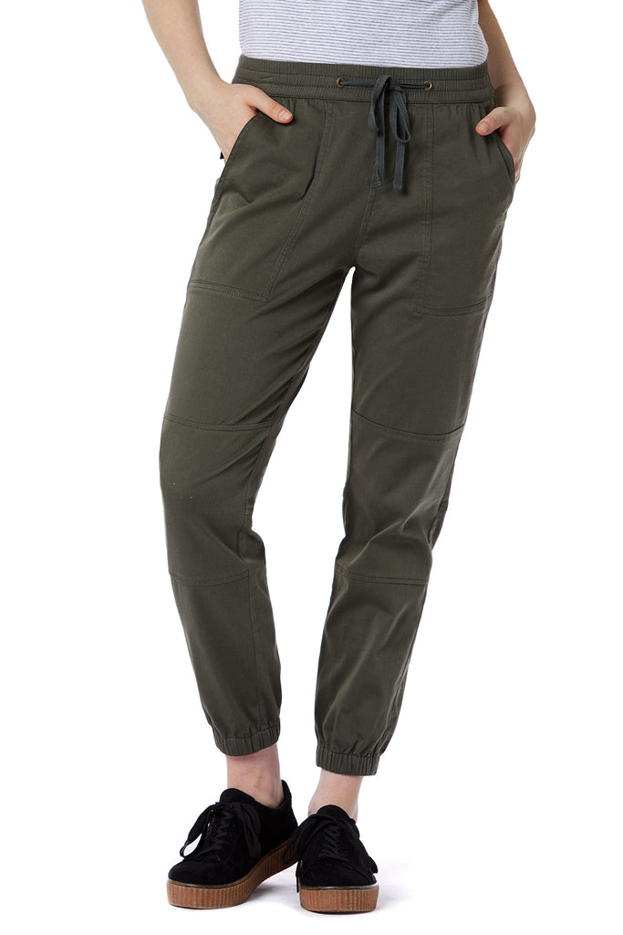 Green Sateen Jogger Pants for Women | UNIONBAY
