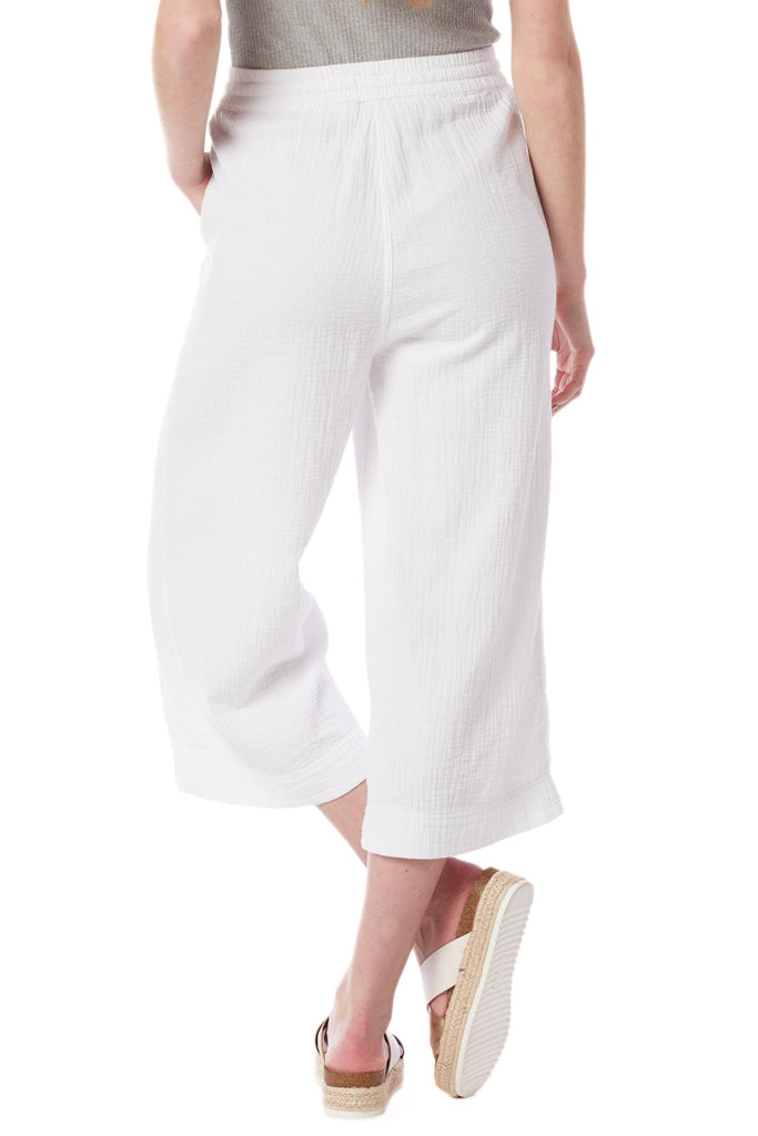 Dennie Solid Gauze Crop for Women, White | UNIONBAY