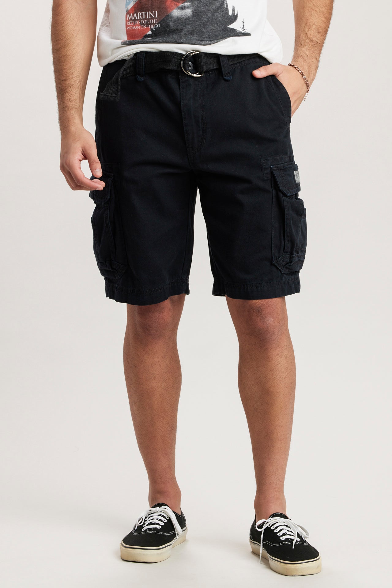 Cordova Cargo Messenger Shorts, Black | UNIONBAY