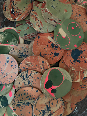 Marbled Leather Coasters (Set of Four) - geode design studio