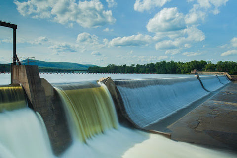 Hydro Power Generation Facility Making Renewable Energy on a River