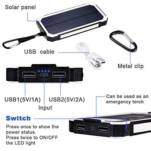 solar powered battery pack and flashlight