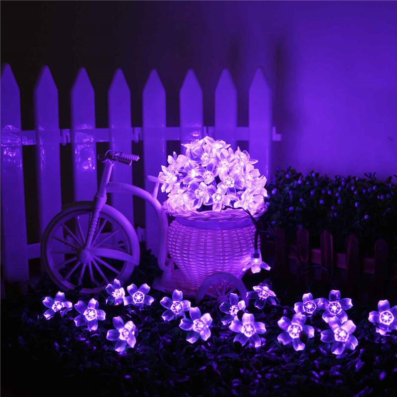 solar fairy lights purple