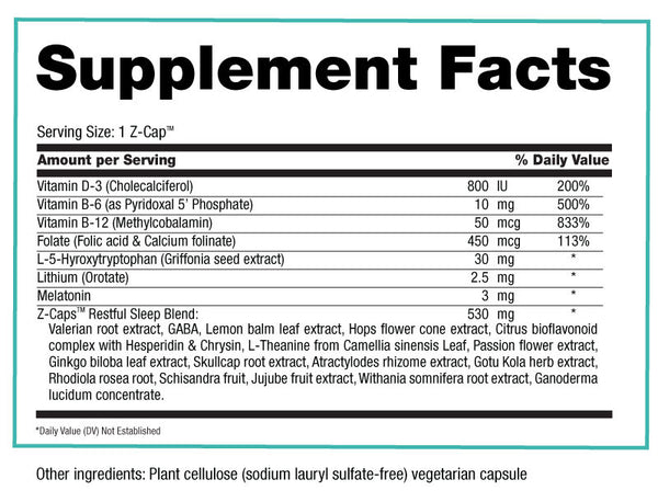 Z-Caps Supplement Facts