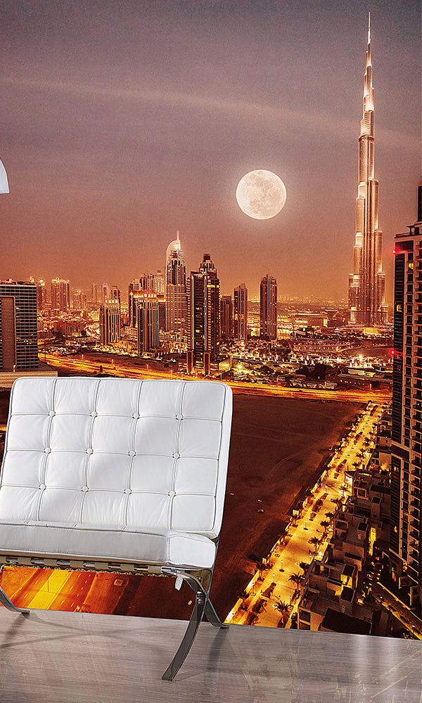 City Love Dubai At Night Wallpaper Cl60a Prime Walls Us