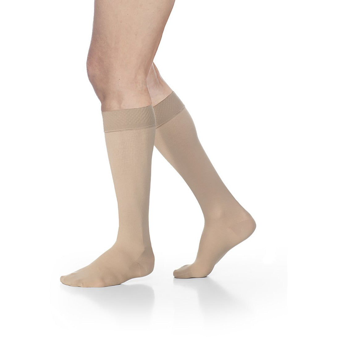 Sigvaris Opaque Women's Knee High 30-40 mmHg w/ Silicone Band Grip-Top