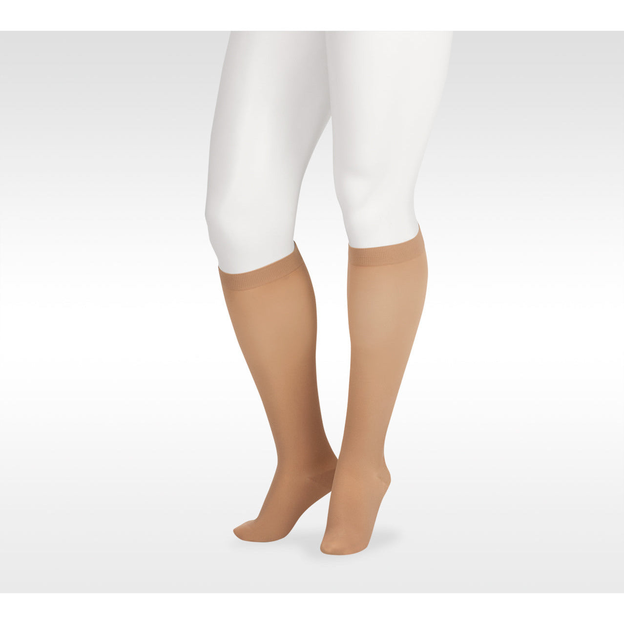 medi Sheer & Soft for Women, 15-20 mmHg, Thigh w/ Lace Top-Band, Closed Toe  - Wheat, IV - Petite 