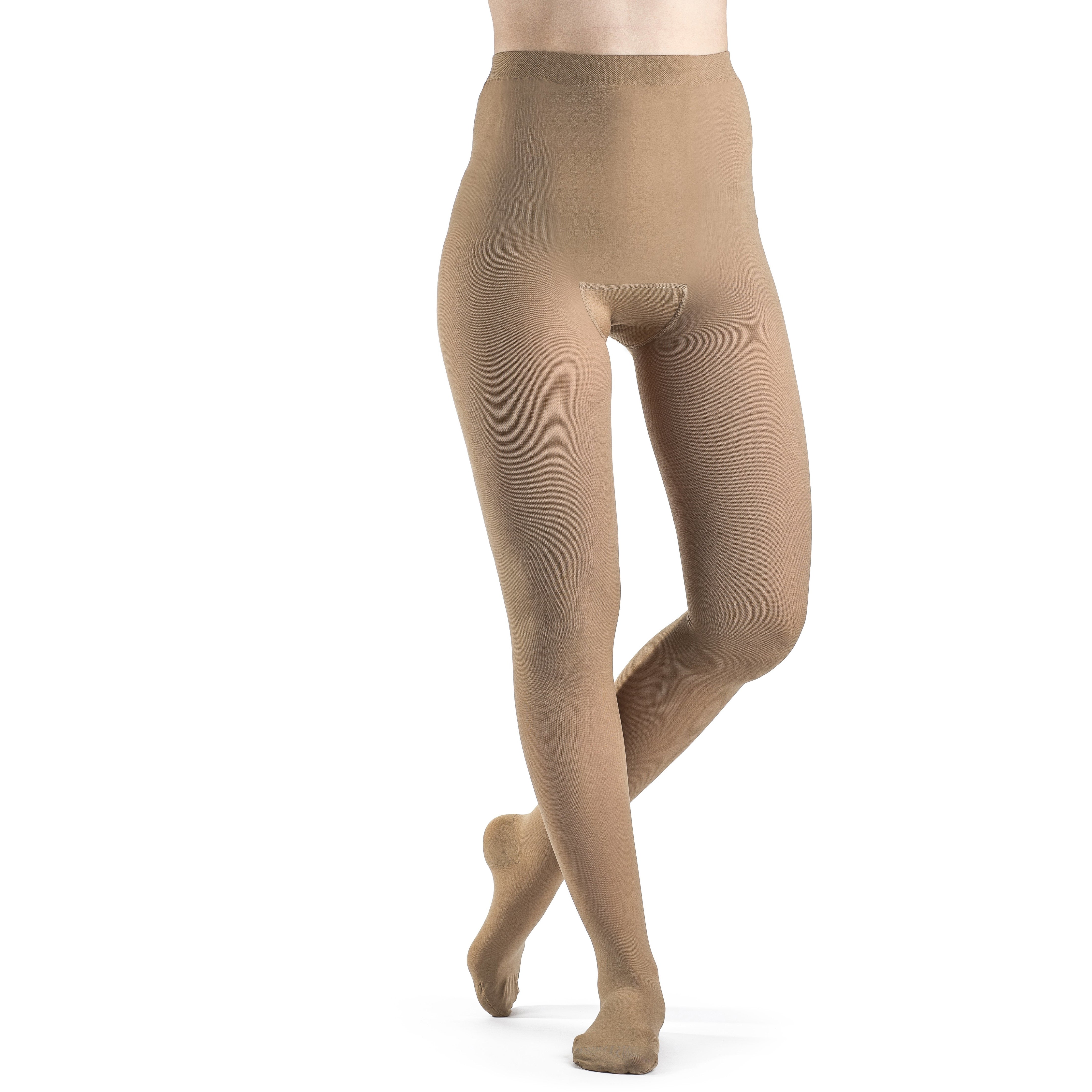 3XL Plus Size Womens Footless Compression Tights 20-30mmHg - Beige, 3X-Large  