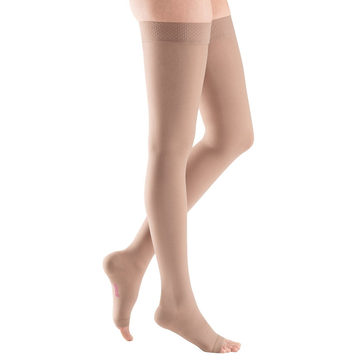 Mediven Plus Thigh High 40-50 mmHg, Open Toe w/ Silicone Beaded Top Band