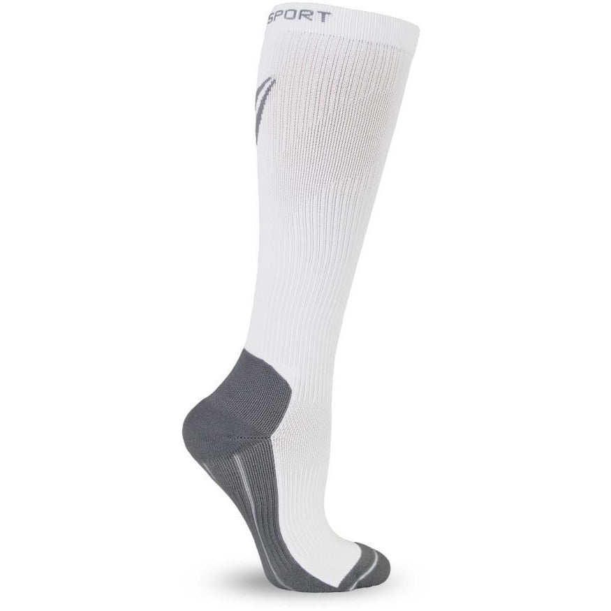 FITLEGS® Sport Compression Socks White/Grey - Athletic Socks