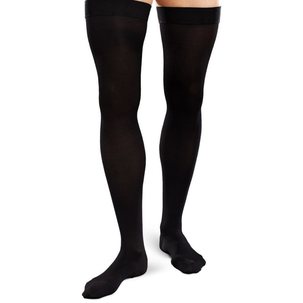 EASE Opaque Open Toe Thigh High Compression Stockings 30-40 mmHg