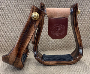 Stirrups - STP47 - Nettles 2.5" Barrel Racer Triple Finish w/ Gripper - RC Bean Saddlery - Barrel Racing Stirrups