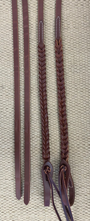 Split Reins - SR40 - 5/8" x 8'  Ranch Bleeding Heart - RC Bean Saddlery