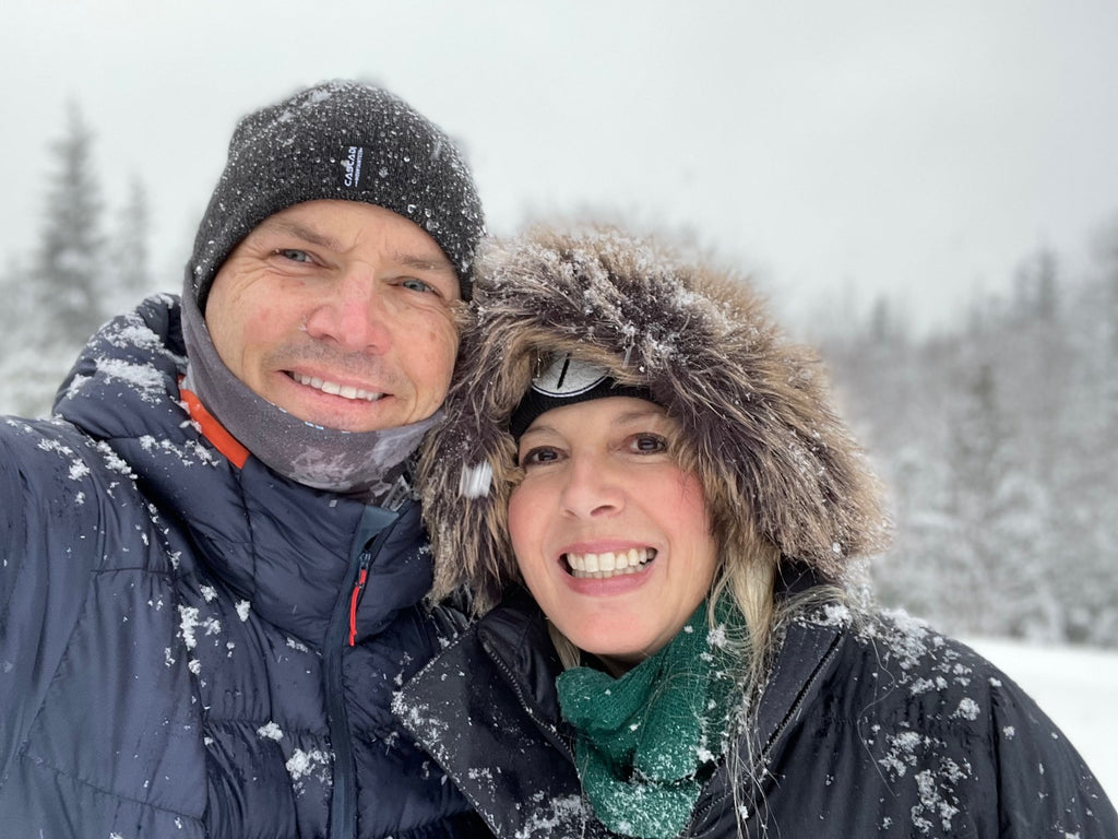 Brian Dickinson and his wife taking a selfie in the snow