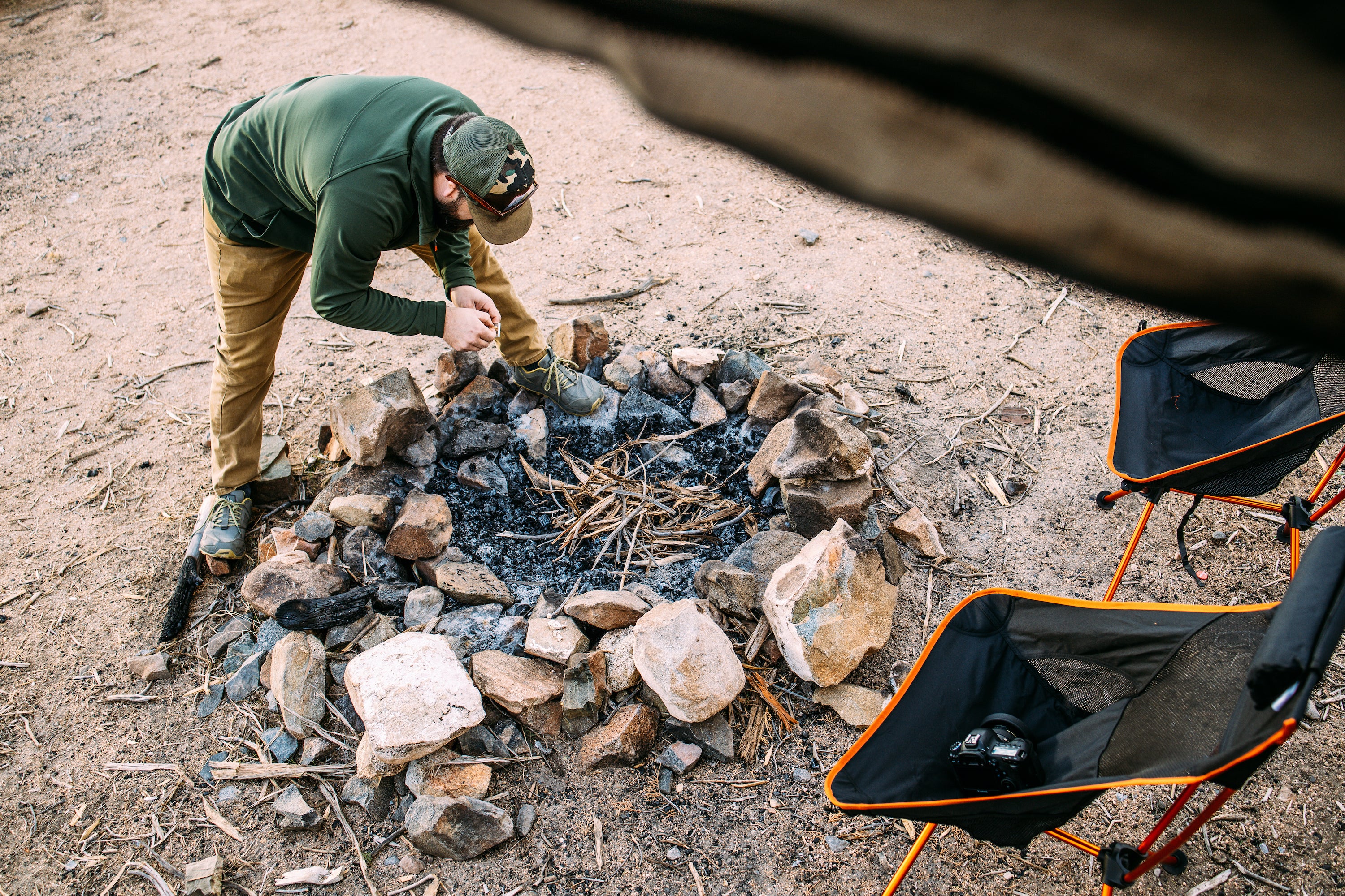 10 Tips for Winter Camping in the Desert - Desert Camping Fire Pit 
