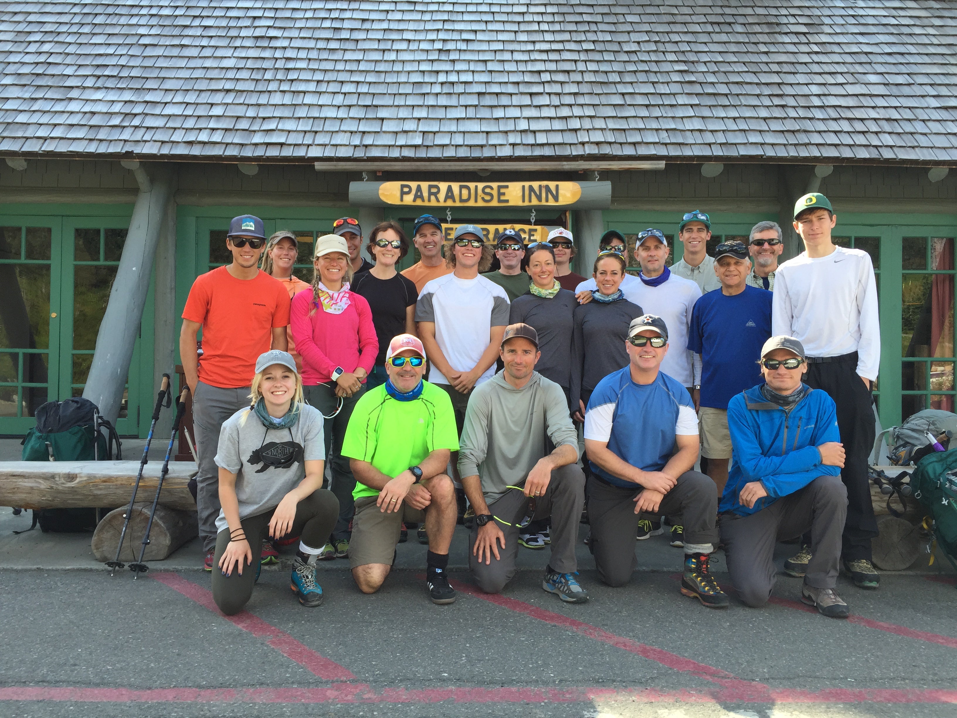 group of people hiking