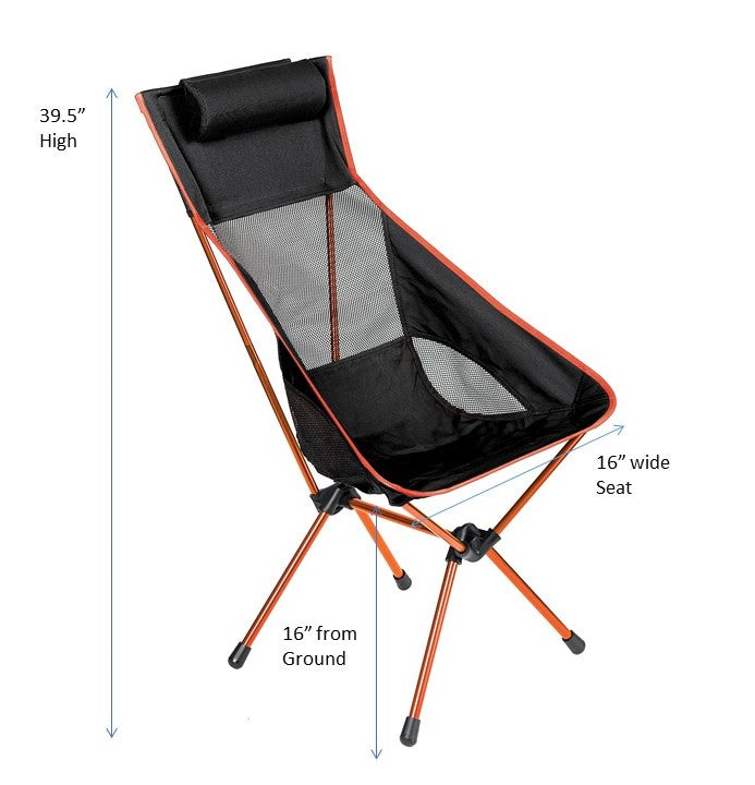 cascade ultralight packable high back chair