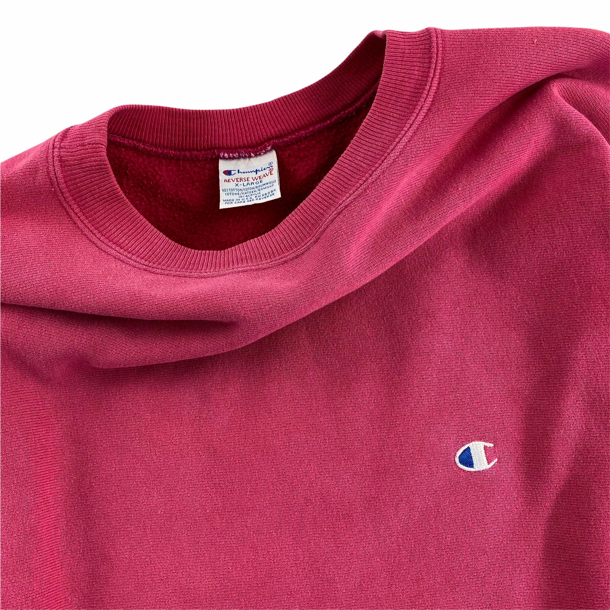 90s Champion Reverse weave crewneck sweatshirt. BERRY XL – Vintage