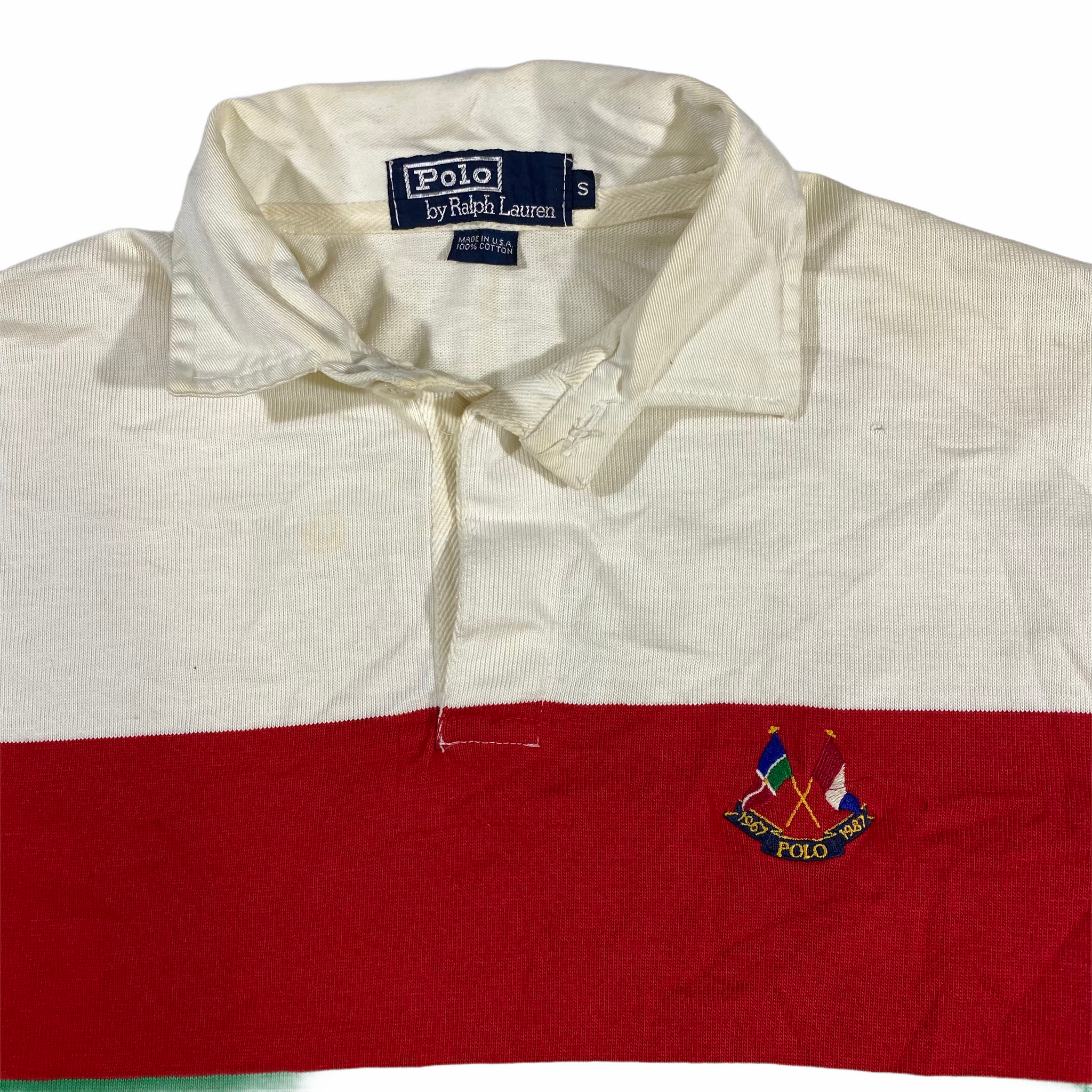 Polo ralph lauren 1987 cross flags rugby Small – Vintage Sponsor