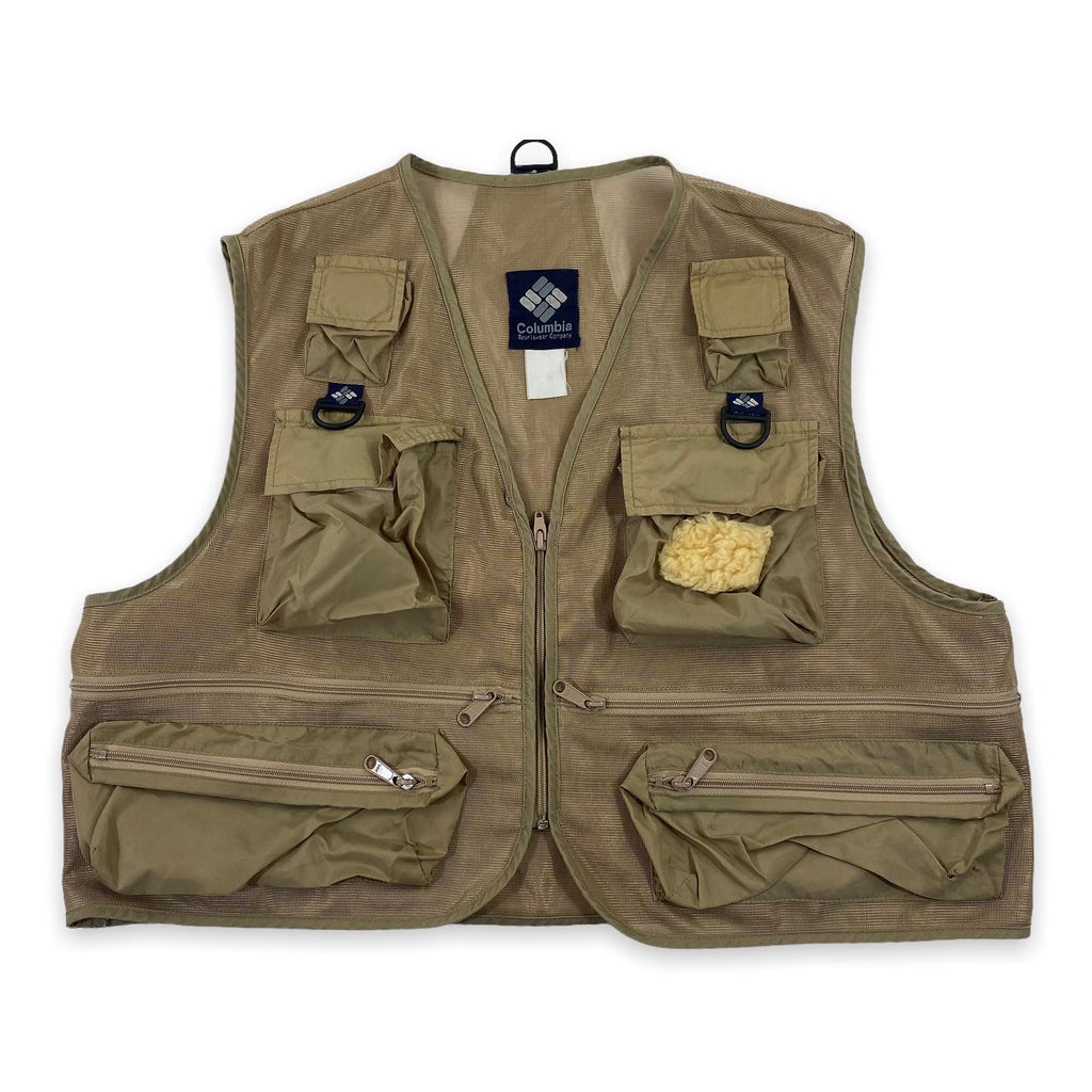 Vintage Orvis Fly Fishing Vest Men's XL Tan Multiple Pockets