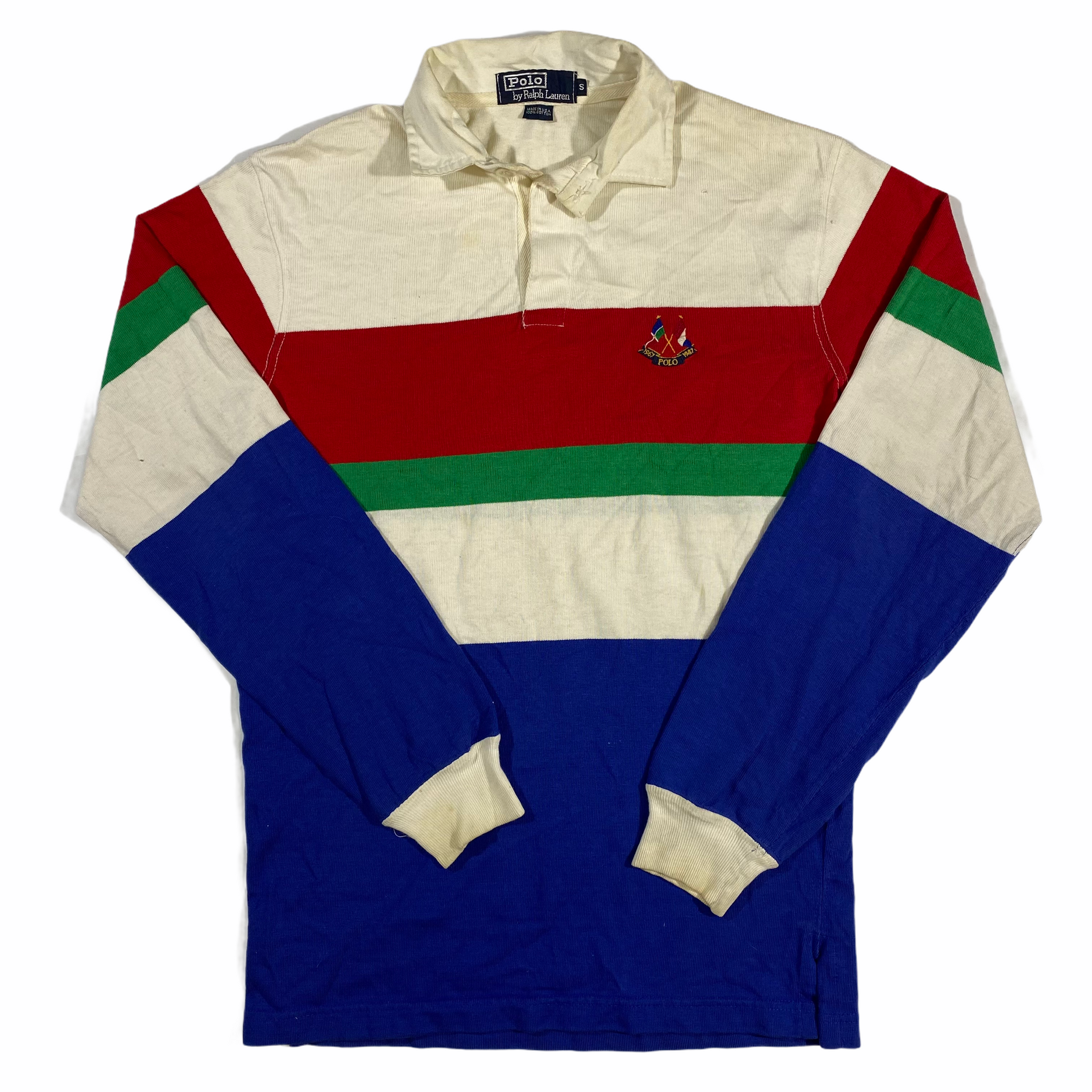 Polo ralph lauren 1987 cross flags rugby Small – Vintage Sponsor