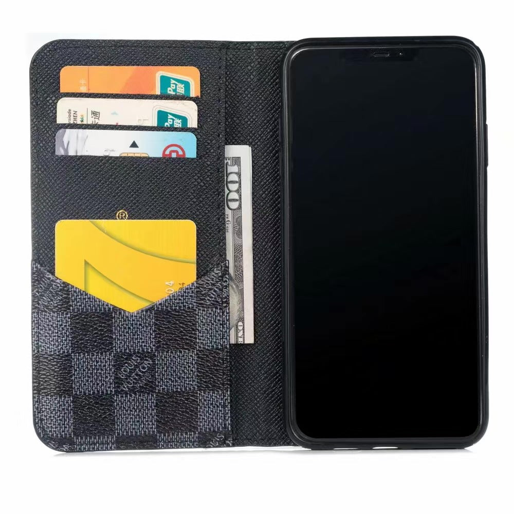 Louis Vuitton Leather Wallet Phone Case For iPhone X 50% Off – Phone Swag