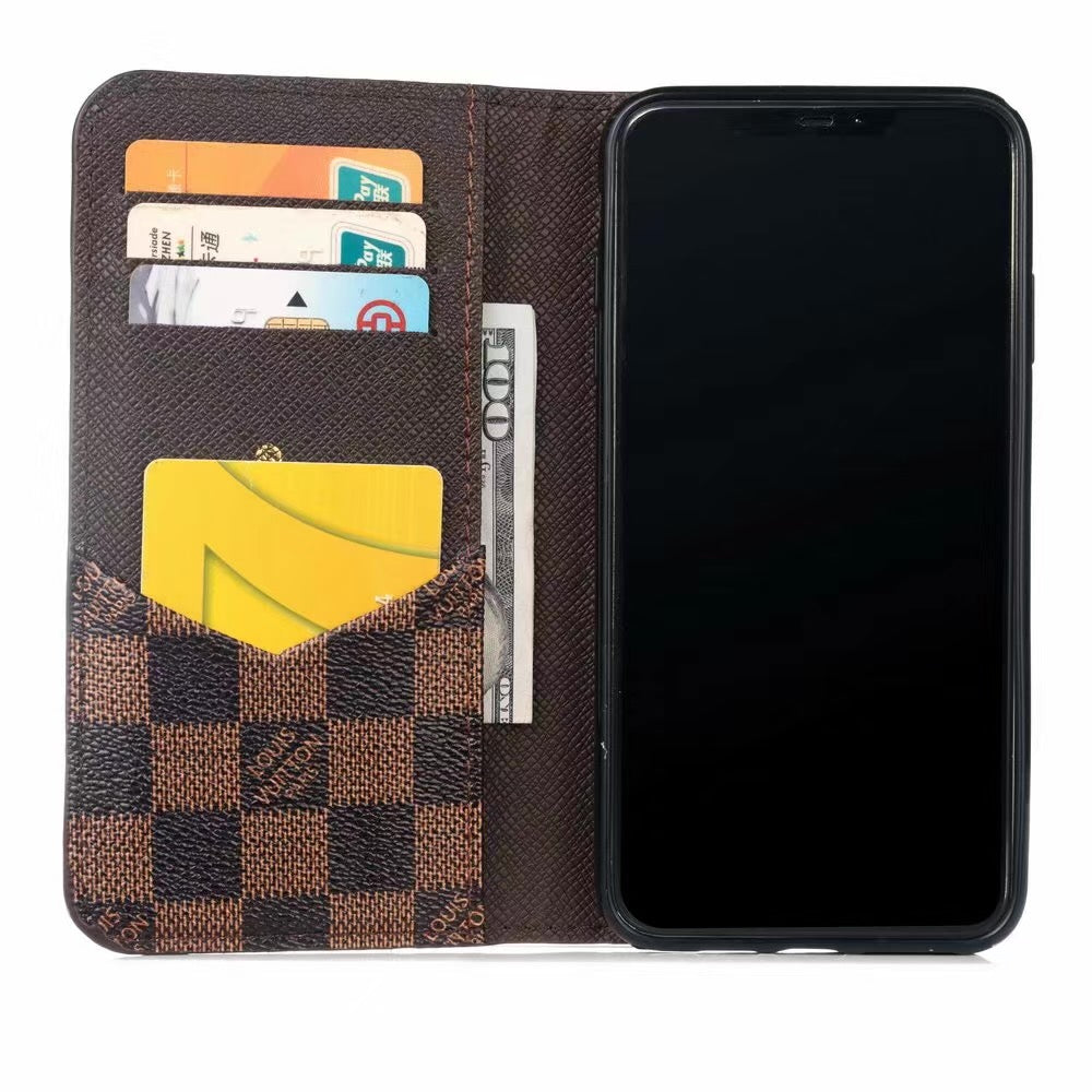 Louis Vuitton Leather Wallet Phone Case For iPhone 11 Pro Max 50% Off – Phone Swag