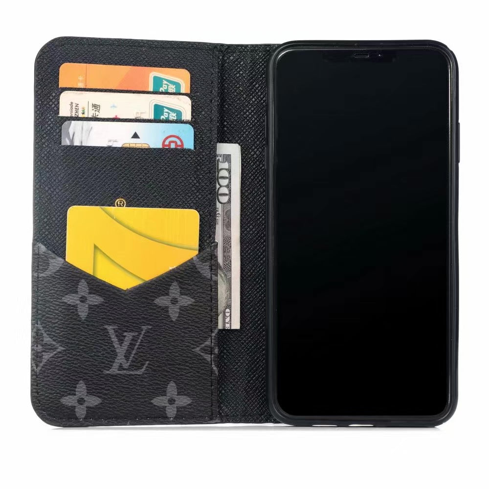 Louis Vuitton Leather Wallet Phone Case For iPhone 11 Pro Max 50% Off – Phone Swag