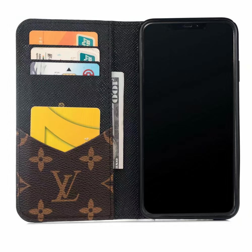Louis Vuitton Leather Wallet Phone Case For iPhone 7/8 Plus 50% Off – Phone Swag
