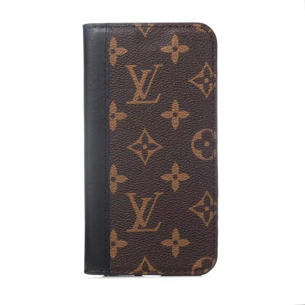 Louis Vuitton Leather Wallet Phone Case For iPhone X 50% Off – Phone Swag