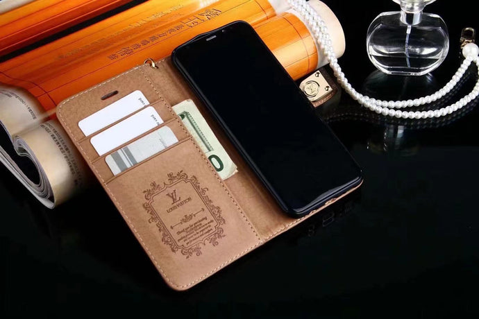 Louis Vuitton Leather Wallet Phone Case For Galaxy S Ultra Phone Swag