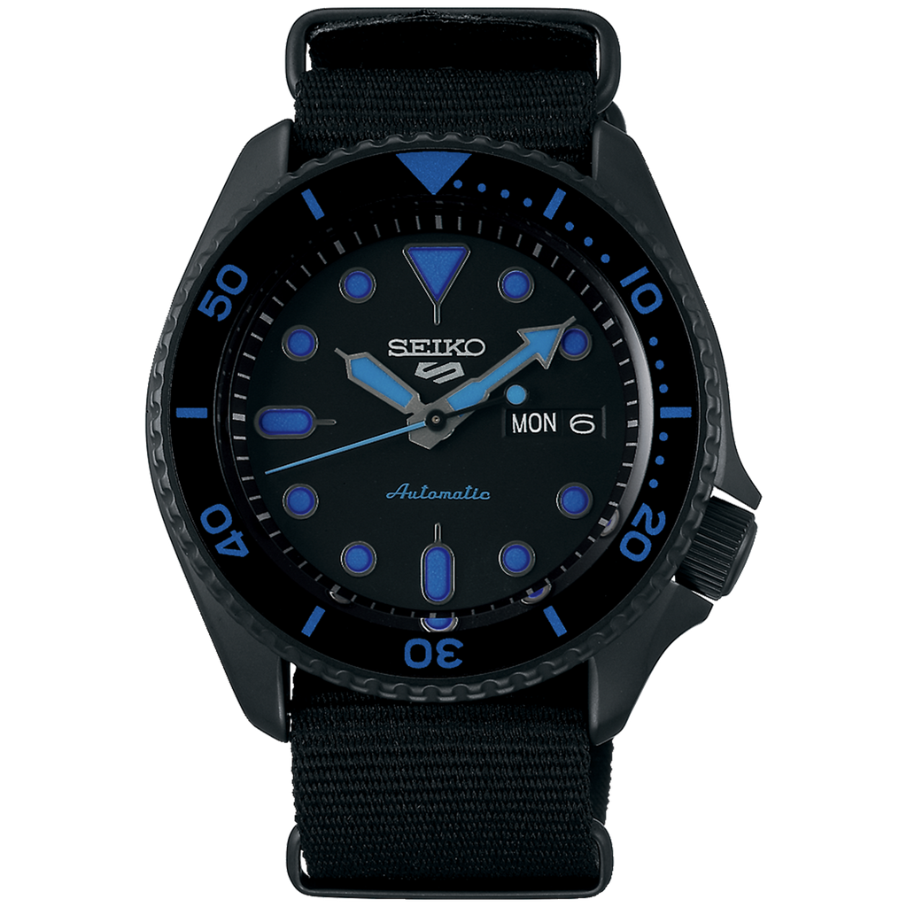 SEIKO 5 SPORTS AUTOMATIC WATCH IN BLACK SRPD81K1