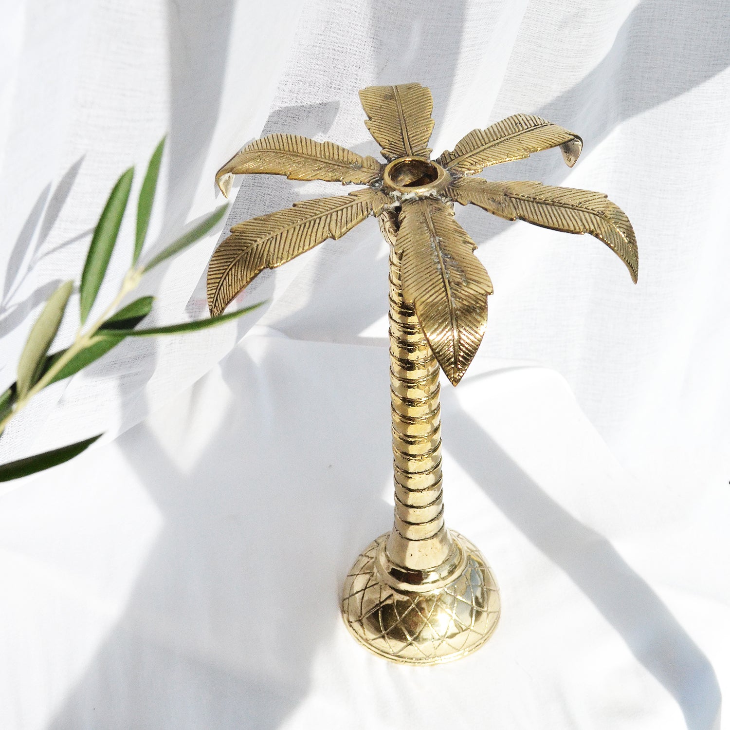 Palm Tree Brass Candle Stick Holders – Canggu & Co