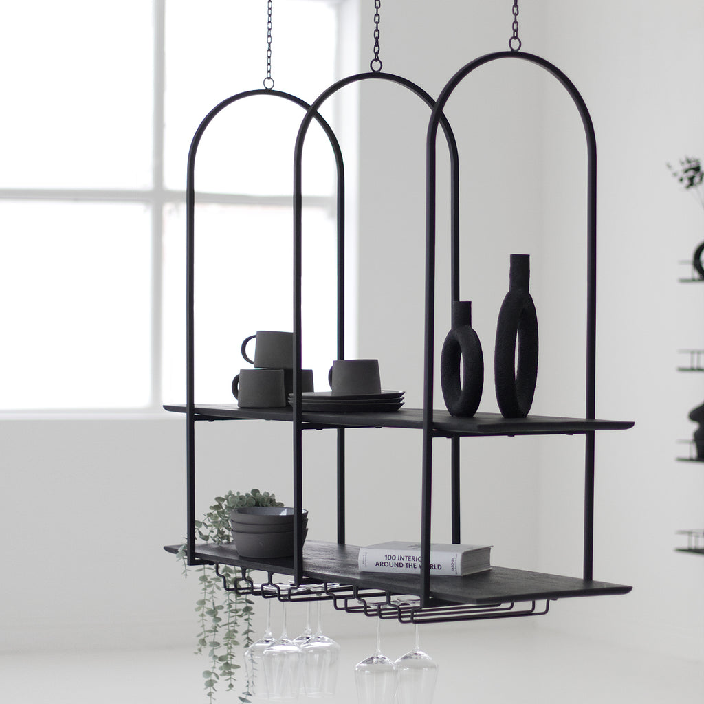 Arched hanging shelf