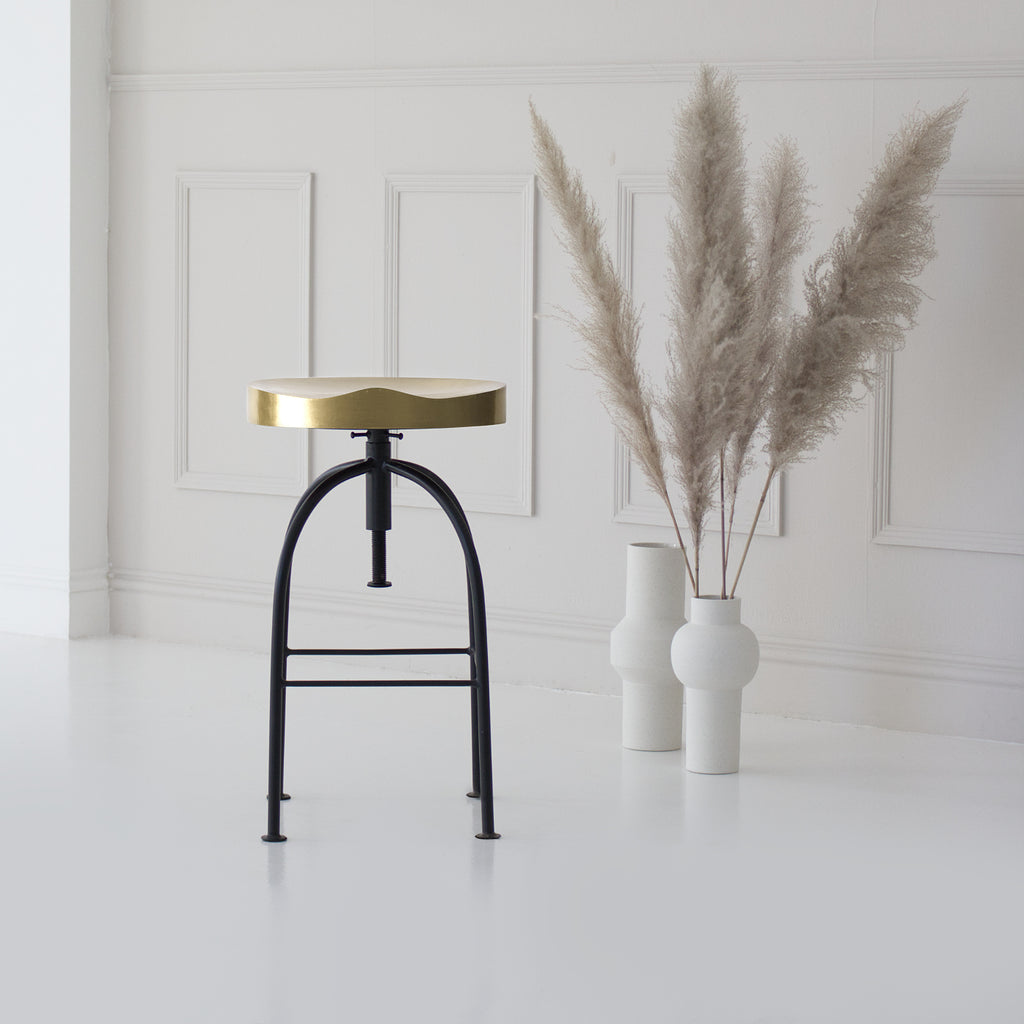Brass adjustable bar stool