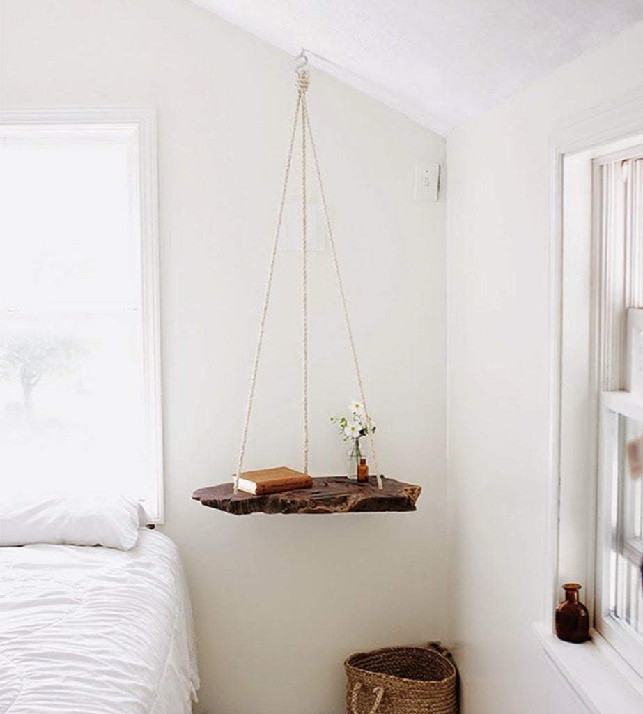 Ceiling hanging bedside table