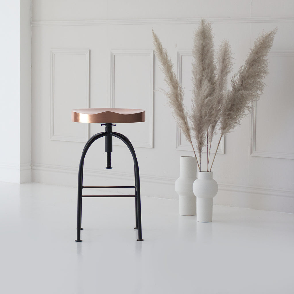 Industrial copper bar stool