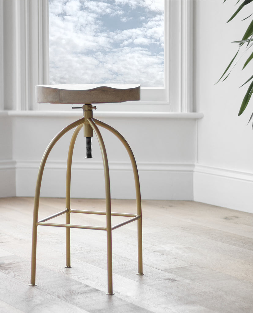 Gold swivel bar stool