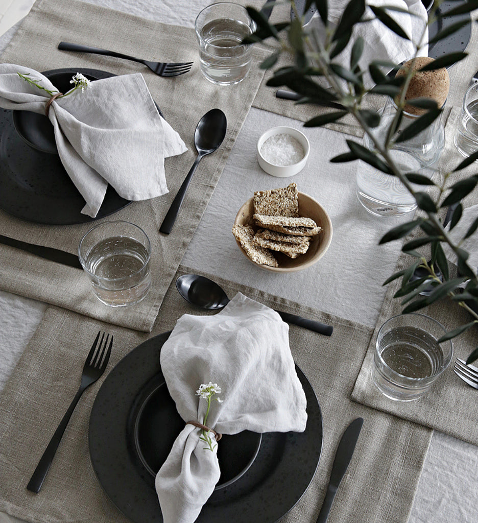 Grey table setting