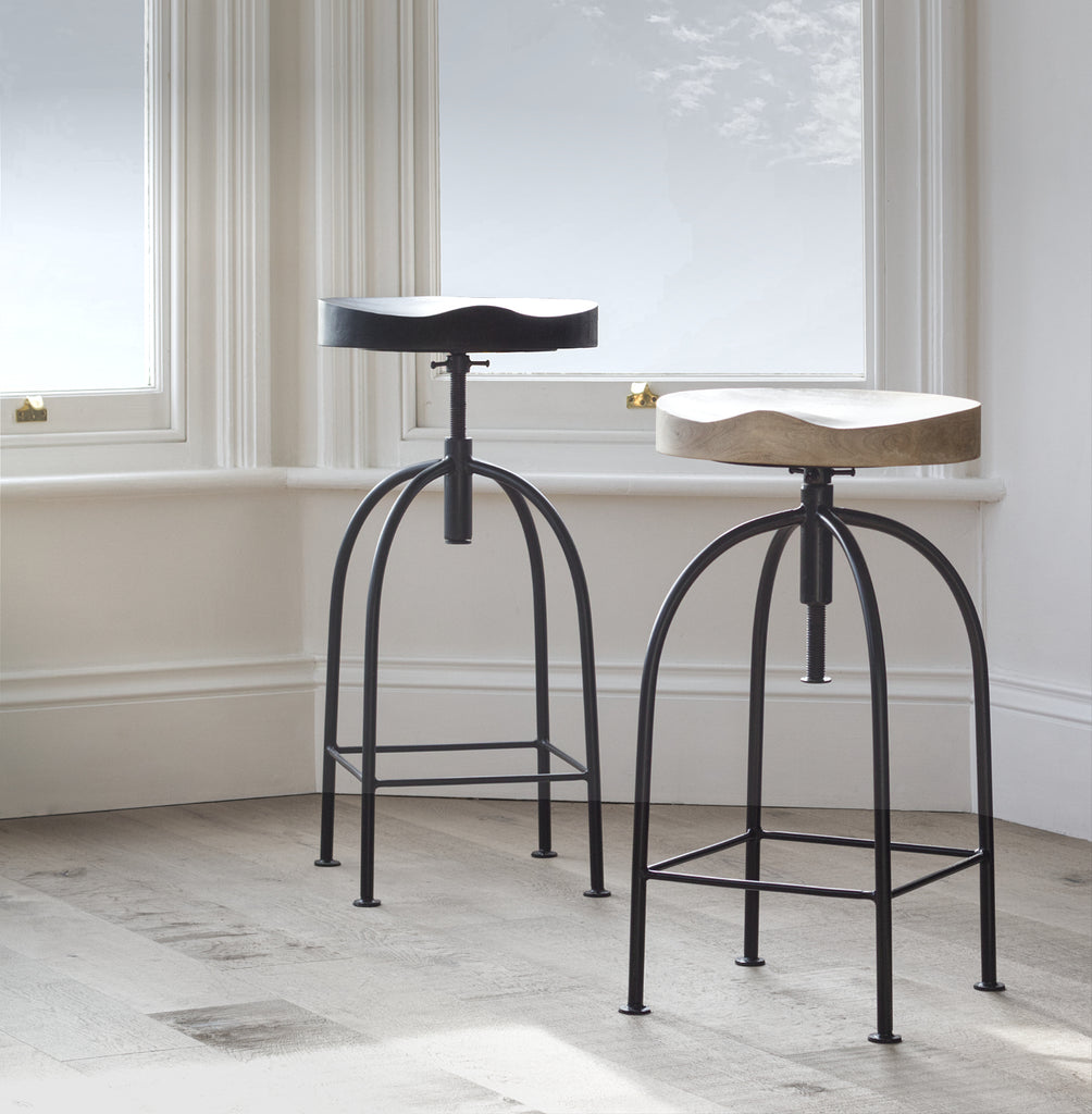 Wooden adjustable bar stools