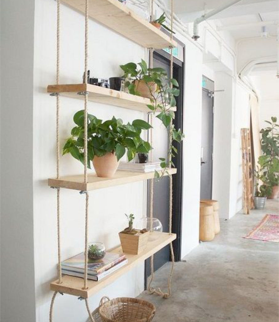 Estantes que cuelgan del techo  Home diy, Diy hanging shelves