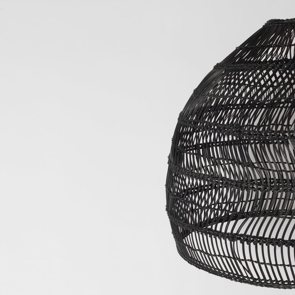 black rattan shade