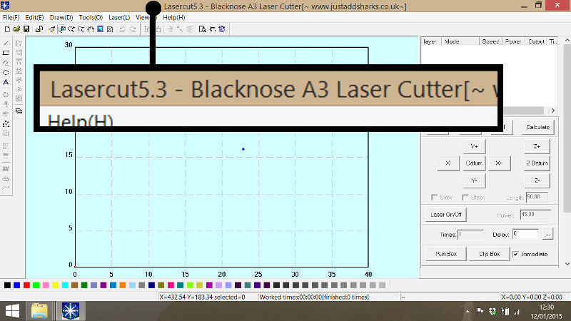 Check your model of Laser Cutter in Lasercut 5.3