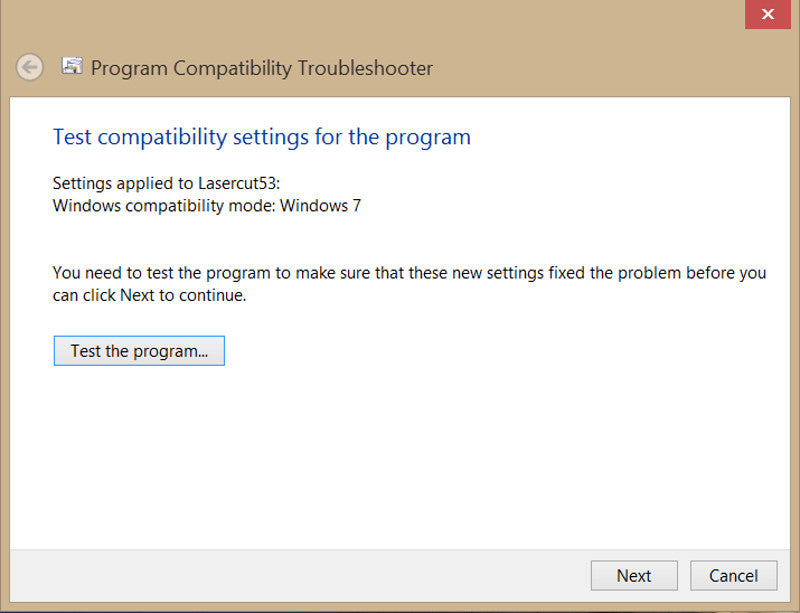 Installing Lasercut 5.3 on Windows 8