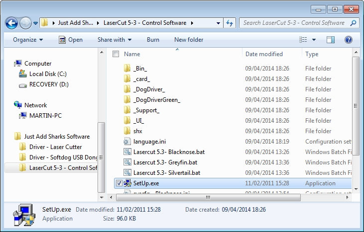 Installing Lasercut 5.3 Windows XP / VISTA / 7