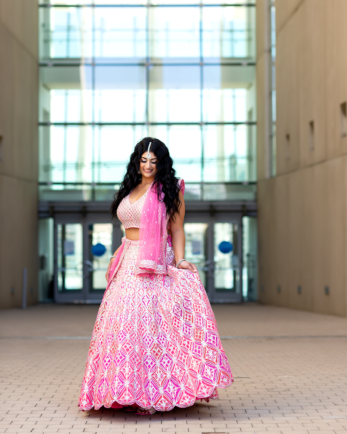 Megha Ananth in the Mahi Lehenga by Seema Gujral at KYNAH