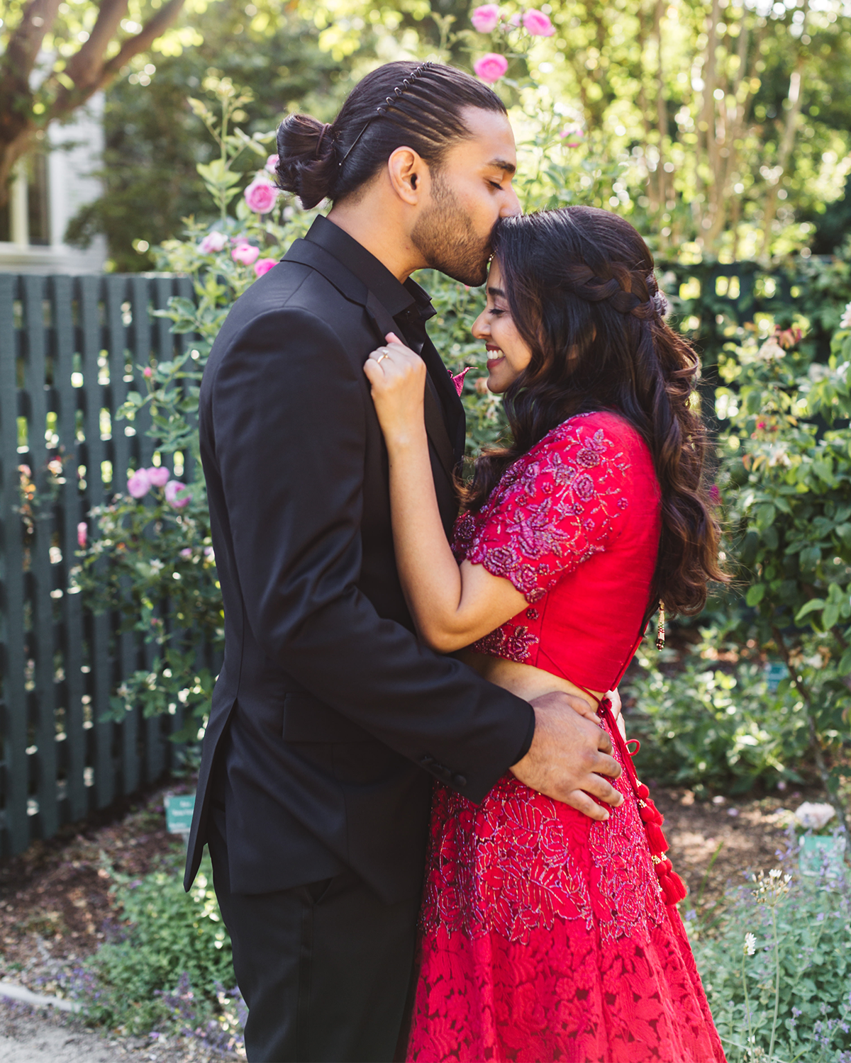 Aishwarya Nagaraj in the Red, Bohemian, Frida, Wildflower Lehenga by The Little Black Bow at KYNAH